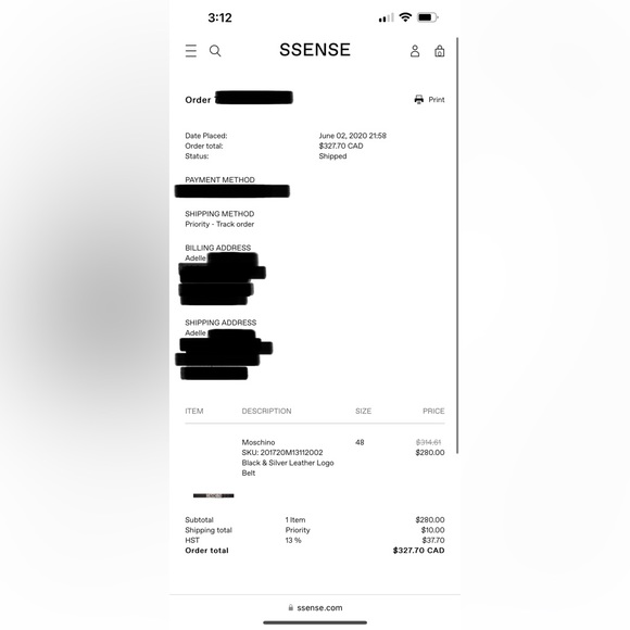 Moschino Black & Silver Leather Logo Belt (Authentic) - Male - Picture 2 of 3